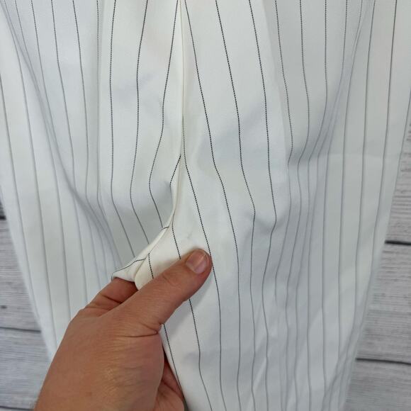 ARAKII Elegant White Striped Straight Leg Pants - Picture 9 of 13